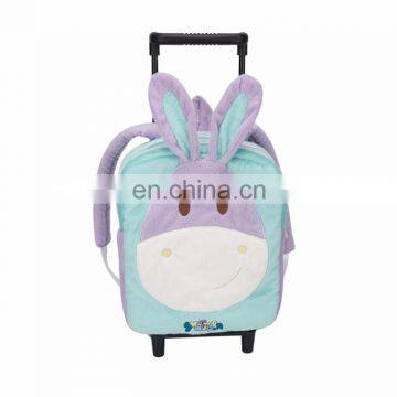 New Promotion Funny animal Trolley Backpack custom plush toy bag for kids B3308