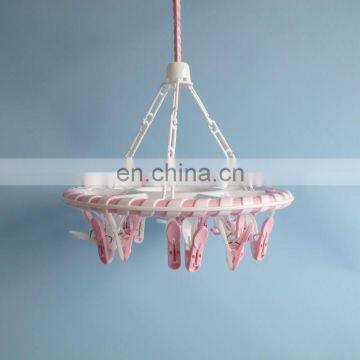 18 pegs round PP plastic clothes peg hanger