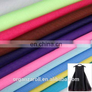 Wholesale cheap polyester plain dyed organza fabric