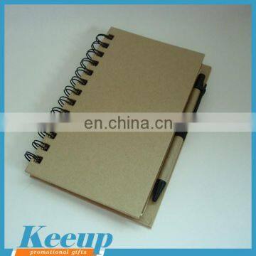 customized recycled kraft paper notebook with pen