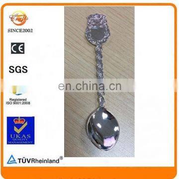 zinc alloy silver plated braided twist metal blank souvenir spoon