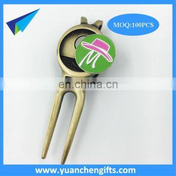 Custom logo golf blank divot tool with blank golf ball marker