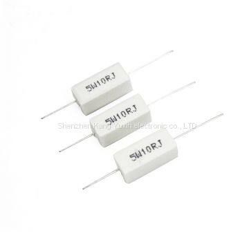 Fake load cement resistors 5W 10 ohm 10R Cement Resistance Good heat resistance and high load power