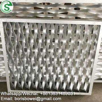 Indoor and outdoor aluminum expanded metal mesh ceiling panels