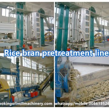 Rice bran oil production machine with complete rice bran oil solvent extraction process