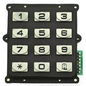 12 button customized zinc alloy waterproof metal keypad for access control