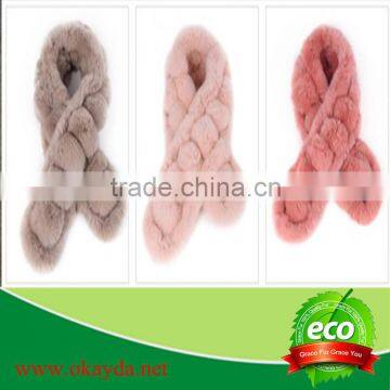 Factory price rex rabbit fur scarf