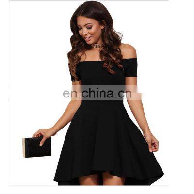 Manufacturer Wholesale Short-sleeved One-shoulder Irregular Skirt Dress Plus Size photo-3