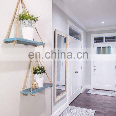 Indoor Small Flower Plant Organize Wall Solid Wooden Floating Shelf Bracket photo-3