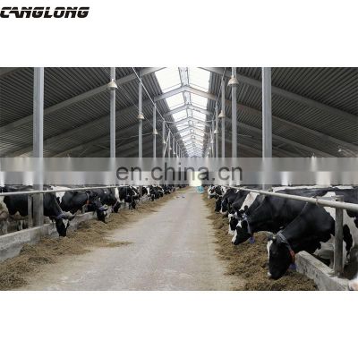 Design cattle farm house prefabricated steel cow milk farm building