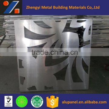 perforated aluminum panel with abstract patterns