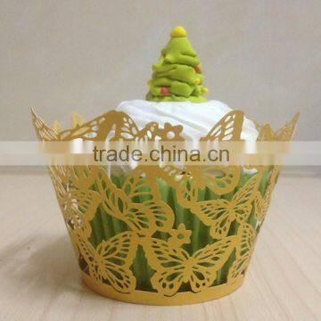 Custom Paper Wholesale Wedding Cupcake Wrapper Laser Cut photo-3