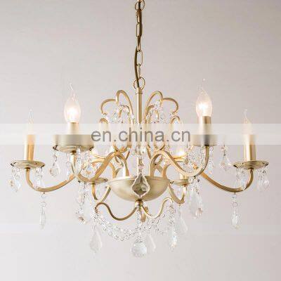 European Style Simple Retro Iron Wedding Hall Ceiling Crystal Warm Light Chandelier Dining Room Light Living Room Light Wedding photo-2