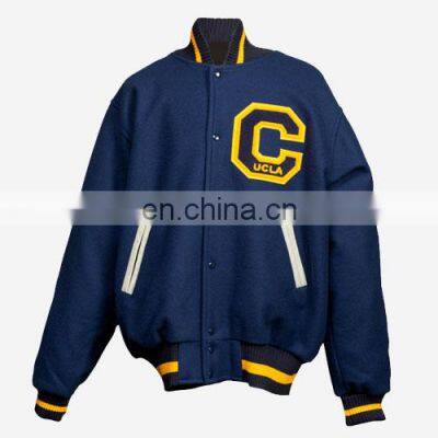 OEM Custom Leather Sleeve Chain Chenille Embroidery Bomber Flight Baseball Vintage Letterman Varsity Jacket for Men photo-4