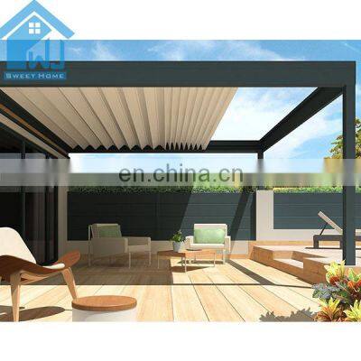 Low Price Outdoor Sunshade Waterproof Louver Roof Awning Pergola With Retractable