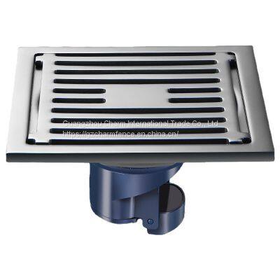 Gun gray invisible odor proof floor drain core stainless steel toilet bathroom long shower washing machine sewer artifact