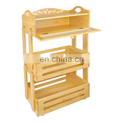 Bamboo Fruit Basket Three Tier Kitchen Counter Top Fruit Storage & Organizer Perfect For Fruits & Vegetables