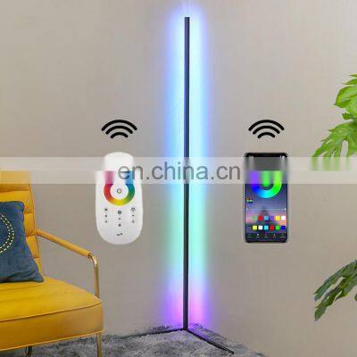 Modern Nordic 140cm Remote Control Standing Multicolor Rgb Led Stand Tripod Corner Floor Lamp  light For Drop Shipping