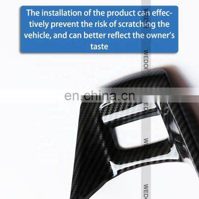 High Quality Car Steering Wheel Decorative Cover Trim Decal for Ford Bronco Accessories ABS Carbon Pattern photo-4
