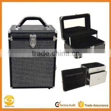 Professional Makeup Cosmetic Train Case Jewelry Organizer,Krystal Black Cosmetic travel carry case