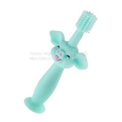 Wholesale Cheap Green Soft Silicon Replace Head Silicone Baby Toothbrush photo-2