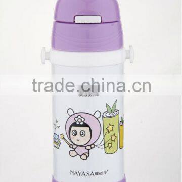 350ml double wall stainless steel vacuum baby bottle with straw