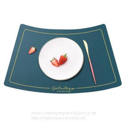 Custom Wholesale Chinese Style Household Leather Placemat Oil Proof And Heat Insulation Table Mat