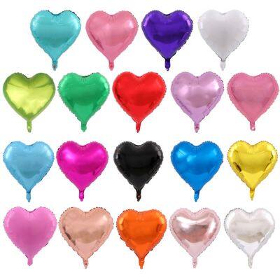 18 Inch Heart Shaped Foil Material Mylar Balloons Valentines Day Wedding Party Decoration Helium Globos Balloon