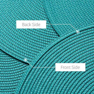 HOME COLLECTION Round 15 Inch Braided Woven Polypropylene Plastic Placemats (green ), Set of 4 photo-3