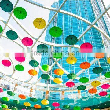 Shopping mall four seasons decoration atrium multi-color umbrella