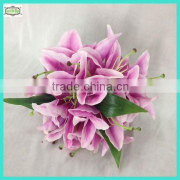 24cm 14 heads hot sale silk artificial tiger lily flower