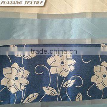 Polyester Voile Jacquard Stripe 8 Eyelets Window Blue Panels photo-3