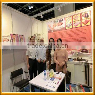 India customer visit our hongkong Exhibition for polyester electric blanket with CE,ROHS certification