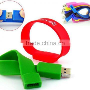 rainbow silicone wristband usb flash drives 2.0 cheap usb wristband