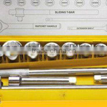 15 PCS 3/4" DRIVE BI-HEX CARBON STEEL SOCKET SET.