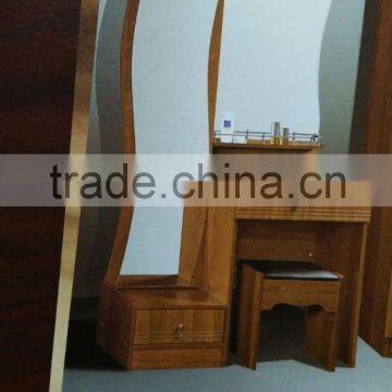 dressing table beech color MDF material with double mirror