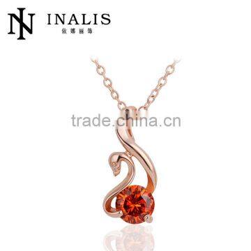 2014 rose gold plated indian ruby necklace design for women