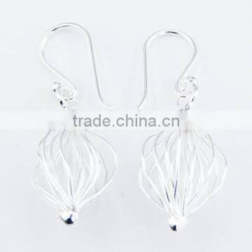 Airy Silver Dangle Earrings Petite Flower Buds