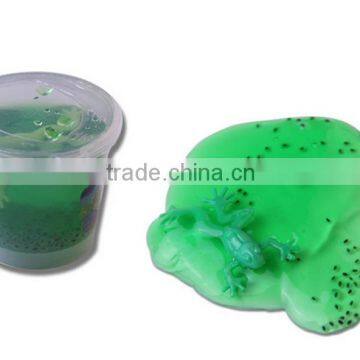 Toy crystal slime with small animal inside in Disney factory