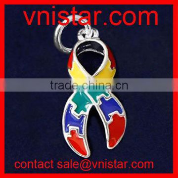 vnistar wholesale Autism Awareness Ribbon Puzzle Charm for jewelry making TC188