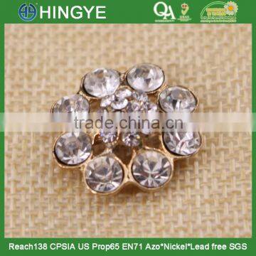 Gold Plating Wholesale Rhinestone Flower Button 15772-1 photo-2