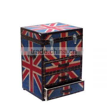 UK Royal Vintage Storage Box, Flag Style Industrial Storage Box