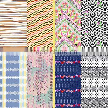 Stripes design printed fabric /nylon spandex printing lines fabric for swimwear and underwear