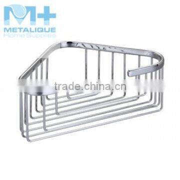 Brass Basket Chrome Corner Wire Basket Bathroom Corner Shelves Lattice photo-5