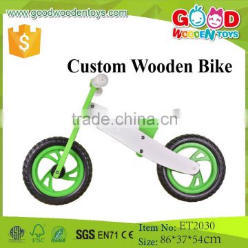 2015 Popular Custom Design Riding Toy Wooden Children Bike Toy