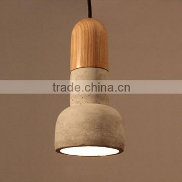 Retro nostalgia cement stone solid wood droplight, vintage industrial personality flashlight restaurant chandelier