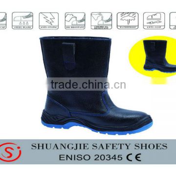 oil resistant steel toe genuine leather safety boots Pu injection