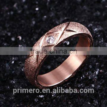 Hot Matte Titanium Steel 14k Rose Gold 1 Gram Plated Fashion Female Tail Ring Wedding Gift photo-5
