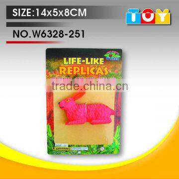 High Quality TPR Soft Rubber Rabbit Model With Card