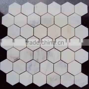 Popular Eastern White Marble Hexagon Mosaic Tiles on Sales